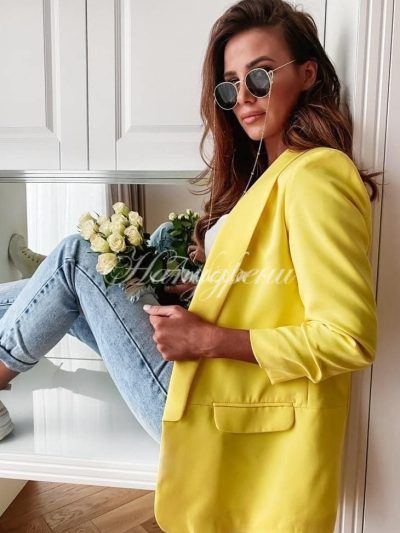 Елегантно сако Клара в жълт цвят - код 1387