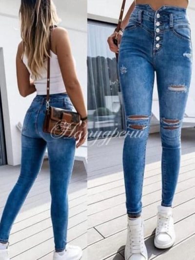 Тренди дънки с висока талия