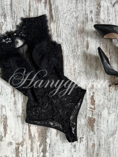 Дантелено боди в черен цвят - код P084