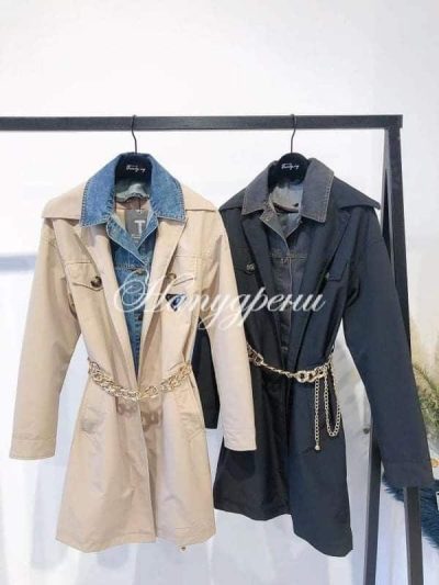 Дамско яке тип шлифер Garcia в бежов цвят - код 2074