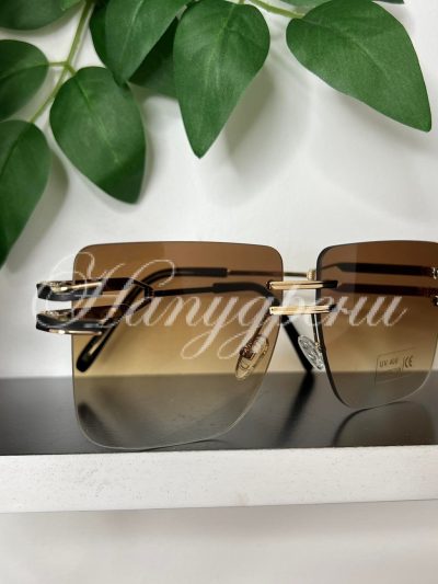 Кафяви очила със златист акцент - код 3092