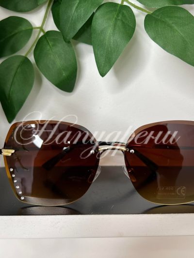 Кафяви очила с камъчета