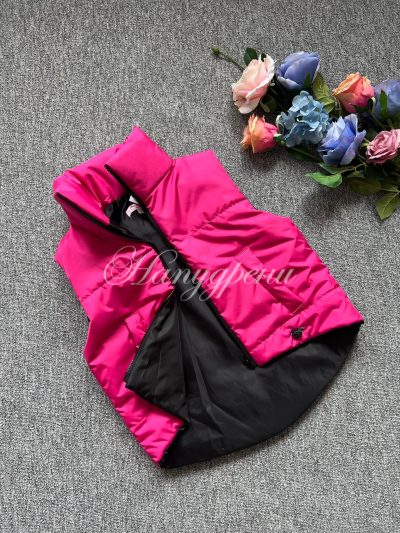 Дамски къс елек в цикламено - код 3411