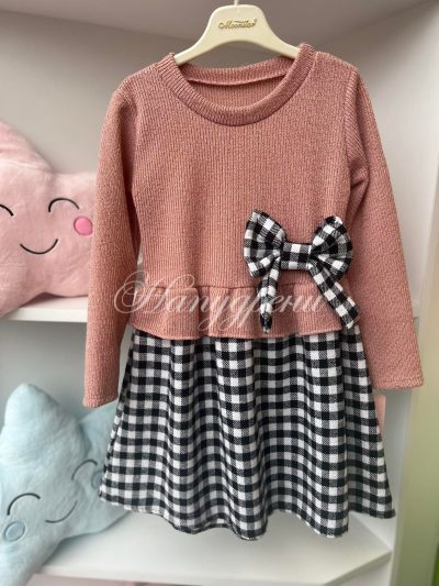 Детска рокля с нежна панделка - код 198