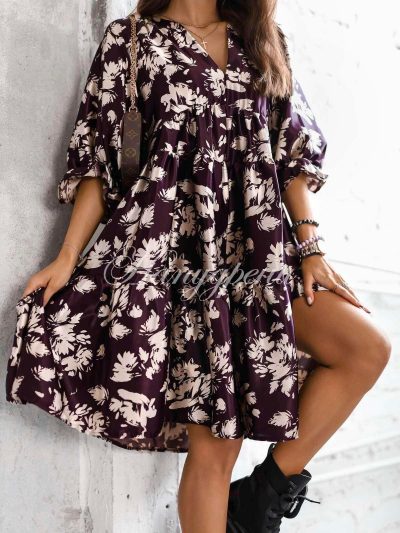 Дамска рокля “Marissa” в лилава разцветка – код 4352