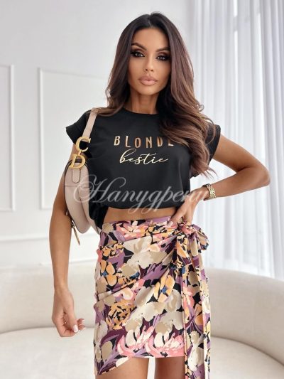 Дамска тениска "Blonde" в черен цвят - код 4428