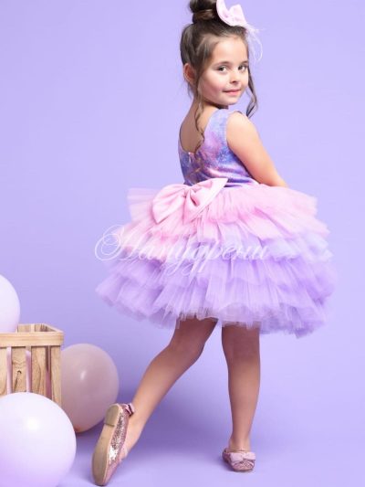 Детска официална рокля с тюл - код 230