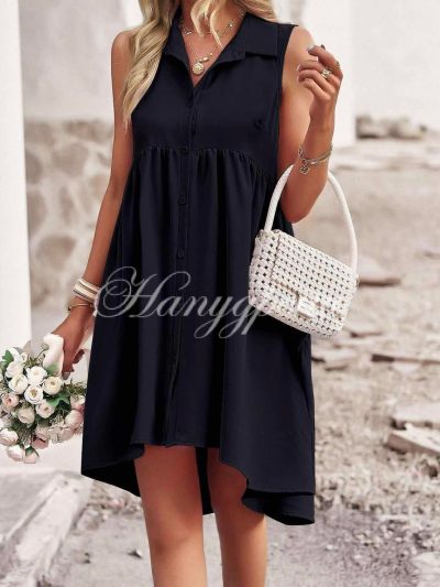 Дамска свободна рокля "Krasima" в черен цвят - код 4921