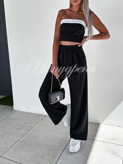 Ефектен сет от две части "Hayat" в черно - код 5021