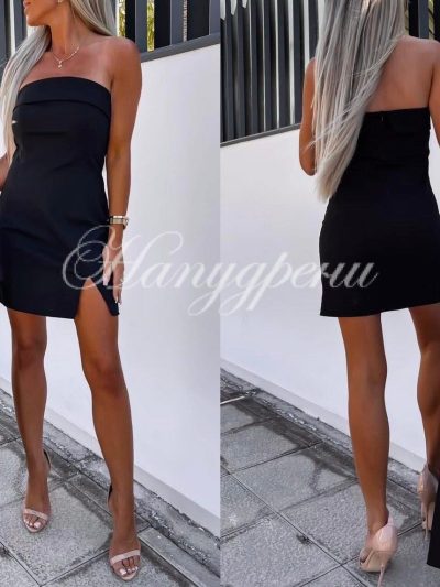 Елегантна рокля "Lopes" в черен цвят - код 4956