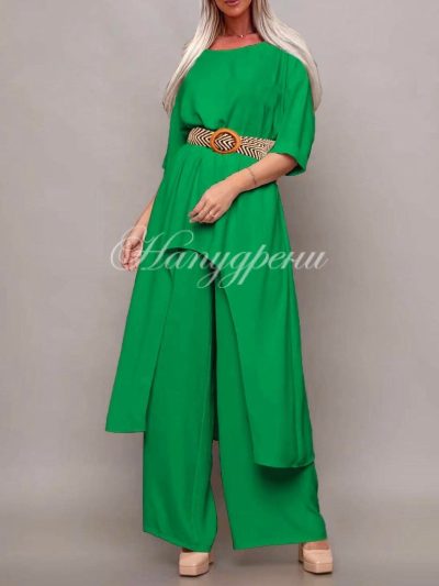 Дамски свободен комплект с колан