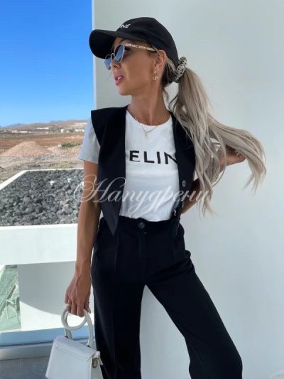 Дамски сет от две части в черен цвят - код 5047