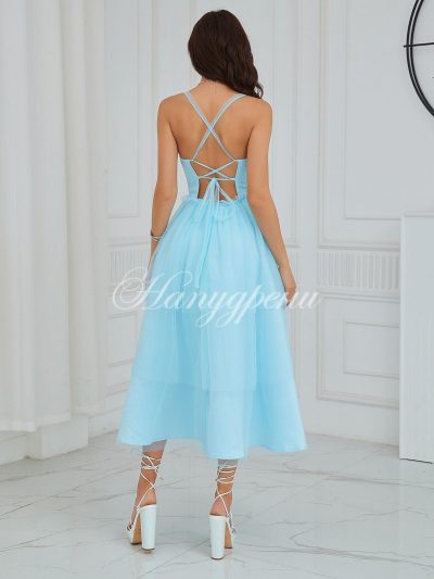 Официална рокля "Adriana" в син цвят - код 5235