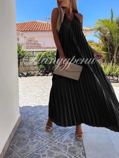 Дълга плисирана рокля "Berry"