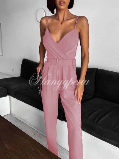 Стилен гащеризон "Jessie" в розов цвят - код 5077