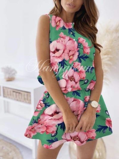 Дамска рокля "Benny" с ефектни цветя - код 5126