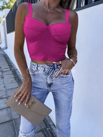 Дамско бюстие с чашки в цикламен цвят - код 5268