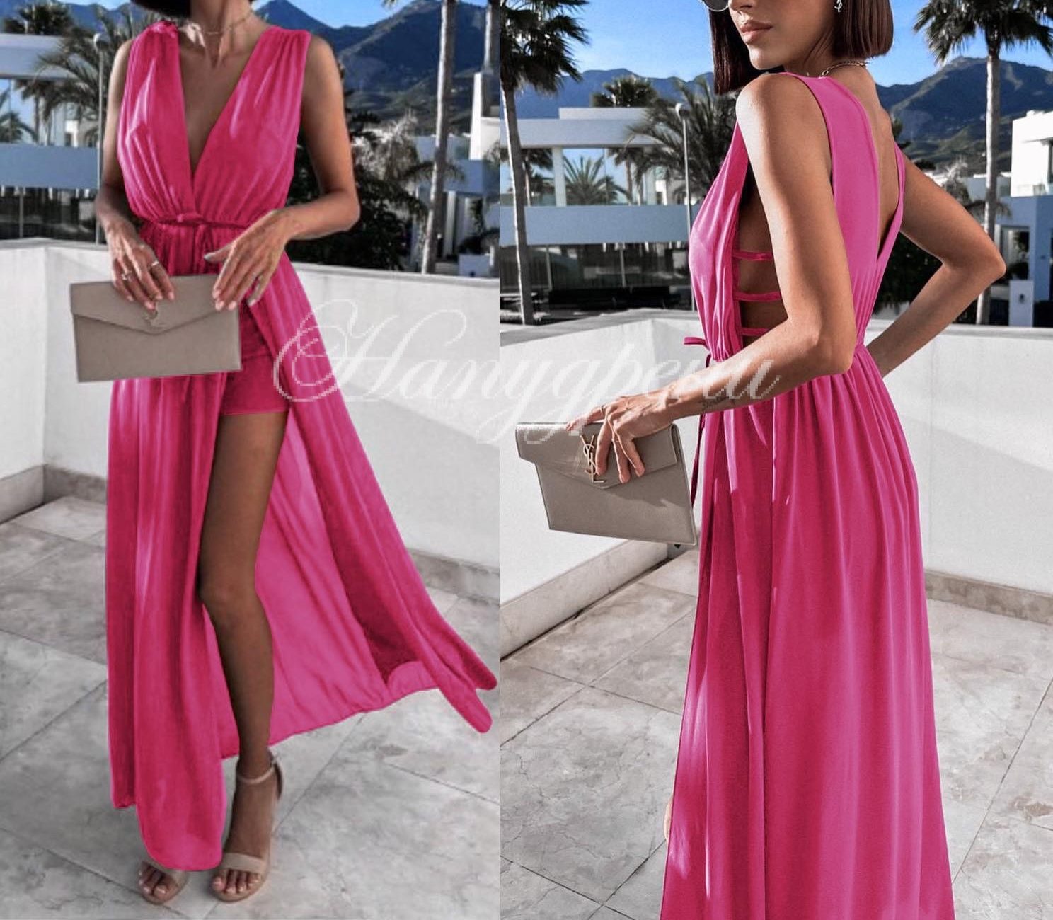 Ефектна рокля "Garcelle" в розов цвят