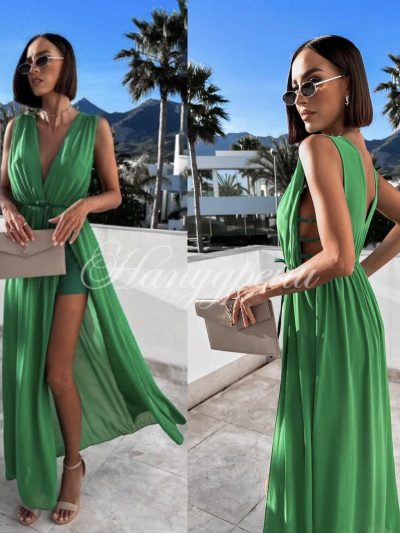 Ефектна рокля "Garcelle" в зелен цвят - код 5254