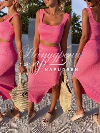 Ефектен сет с дълга пола