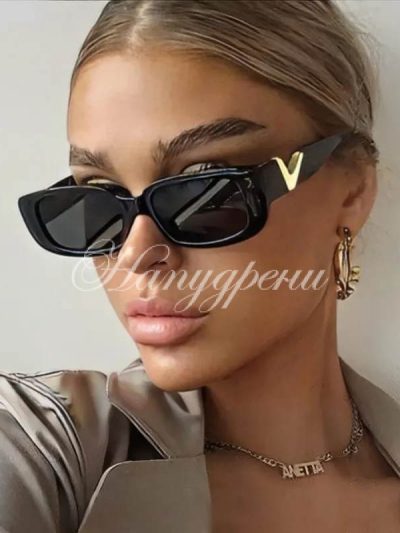 Дамски очила със златист детайл - код 5459