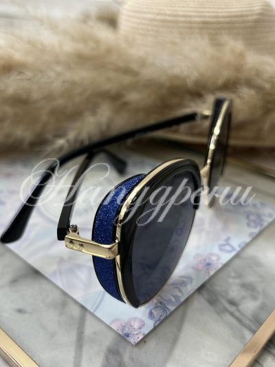 Ефектни очила със син брокат - код 5478