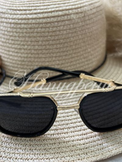 Дамски черни очила със златисти рамки - код 5475