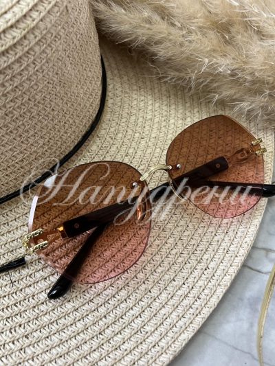 Дамски очила с ефектни рамки в кафяво - код 5472