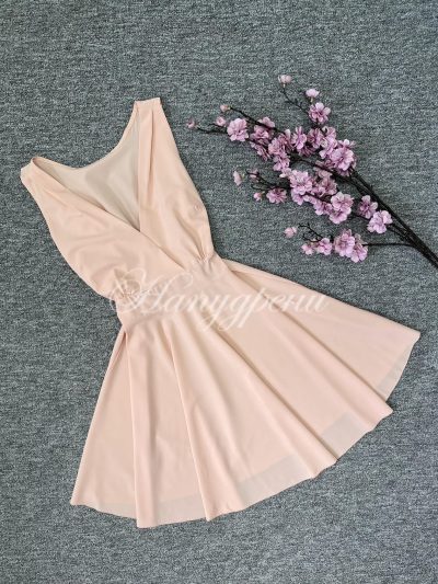 Кокетна рокля "Ellora" в бежов цвят - код 5492