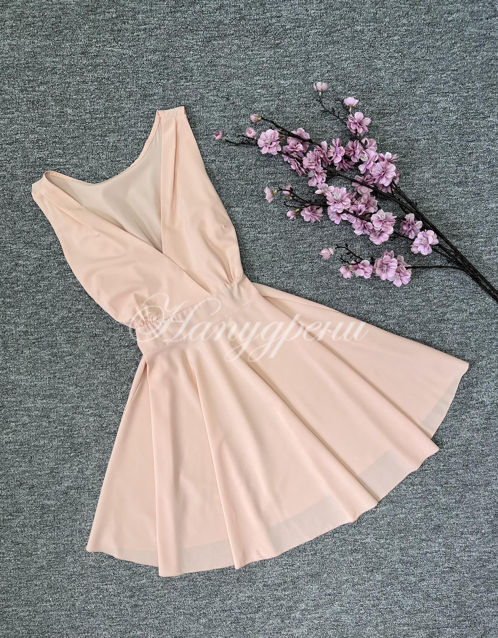 Кокетна рокля "Ellora" в бежов цвят - код 5492 Кокетна рокля "Ellora" в бежов цвят - код 5492