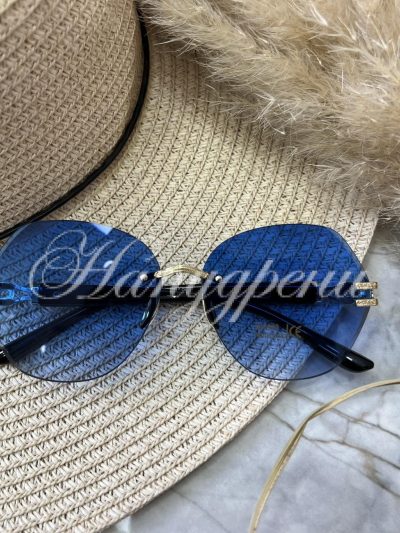 Дамски очила с ефектни рамки в синьо – код 5474