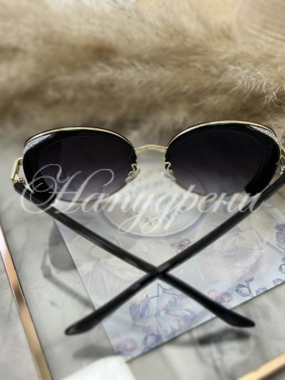 Ефектни очила с брокат в черно - код 5477