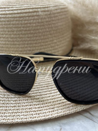 Дамски черни очила със златисти рамки - код 5475