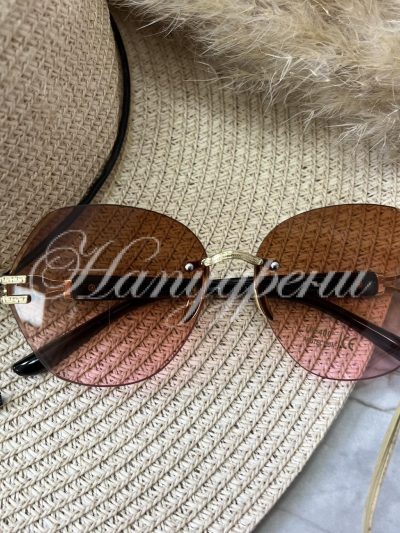 Дамски очила с ефектни рамки в кафяво - код 5472