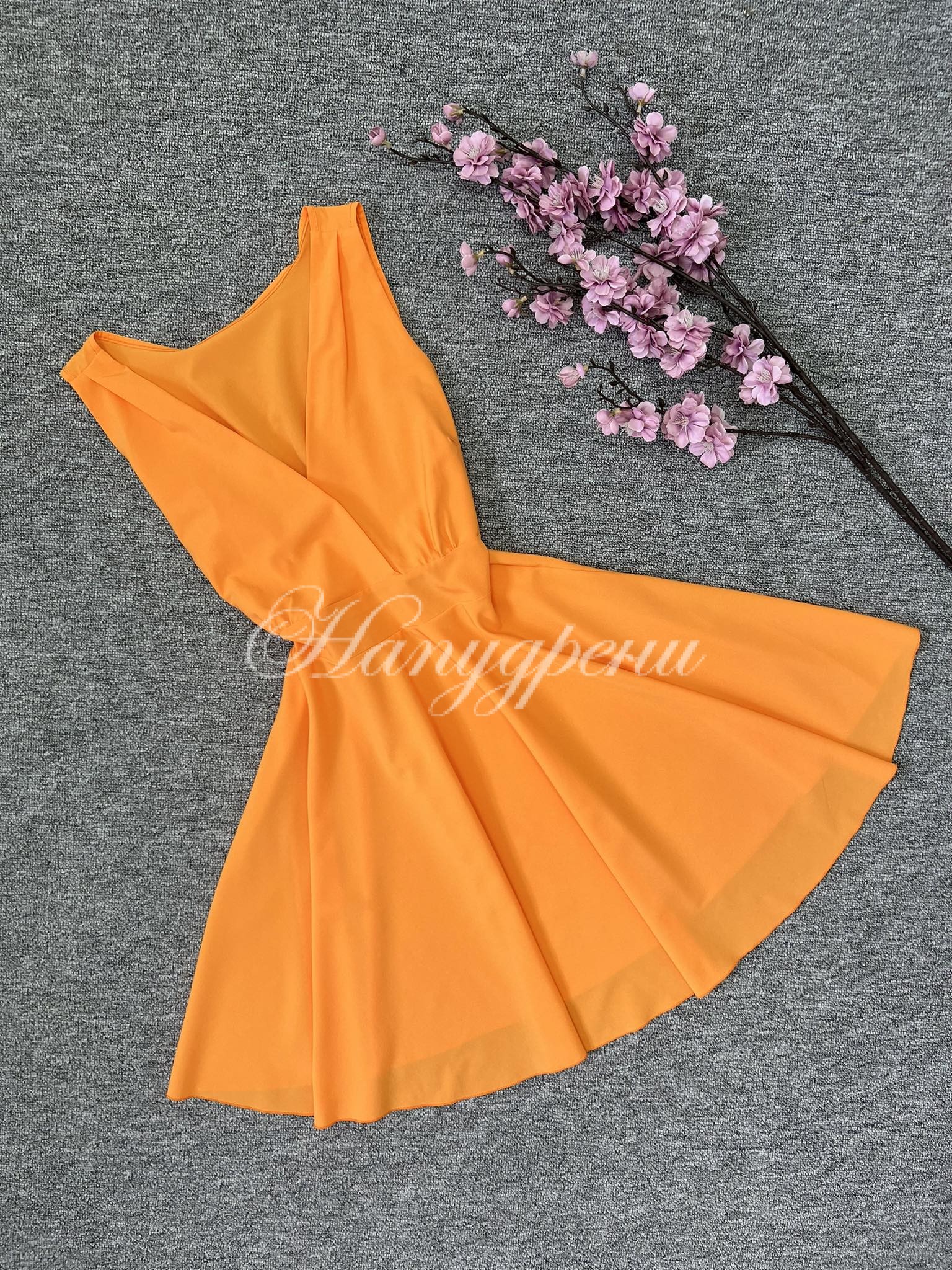 Кокетна рокля "Ellora" в оранжев цвят - код 5492 Кокетна рокля "Ellora" в оранжев цвят - код 5492