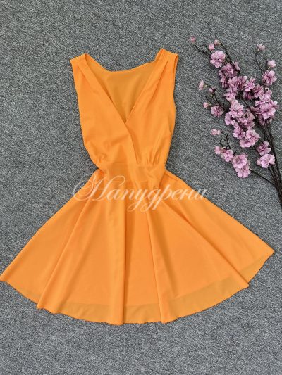 Кокетна рокля "Ellora" в оранжев цвят - код 5492