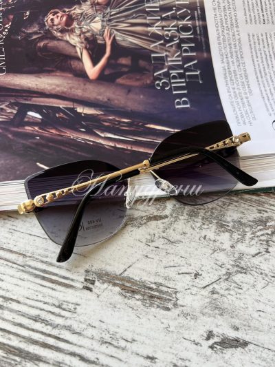 Дамски очила с ефектни черни стъкла - код 5626