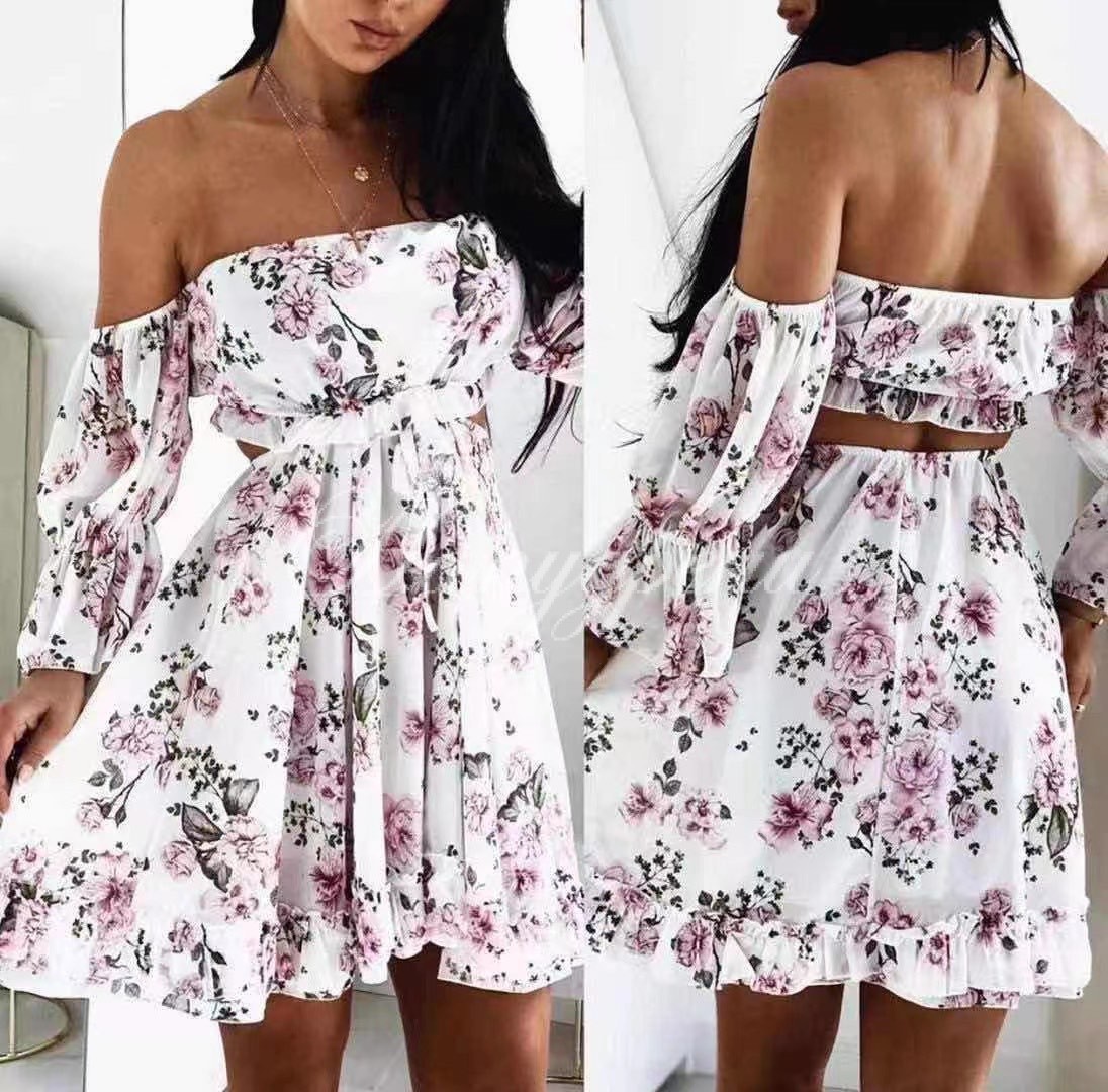 Нежна рокля "Dreamy" в бяла разцветка