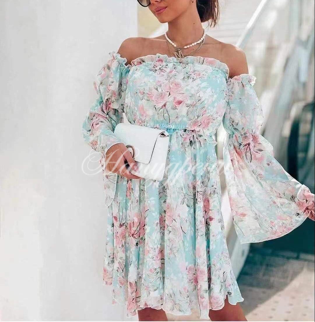 Нежна рокля "Dreamy" в нежно синя разцветка