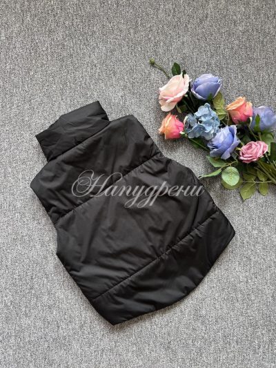 Дамски къс елек в черен цвят – код 5648