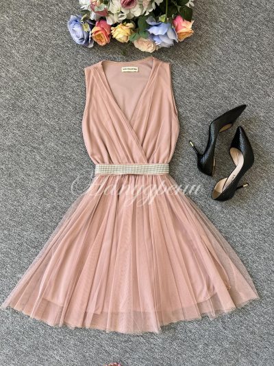 Дамска рокля “Aglaya” с блестящо коланче