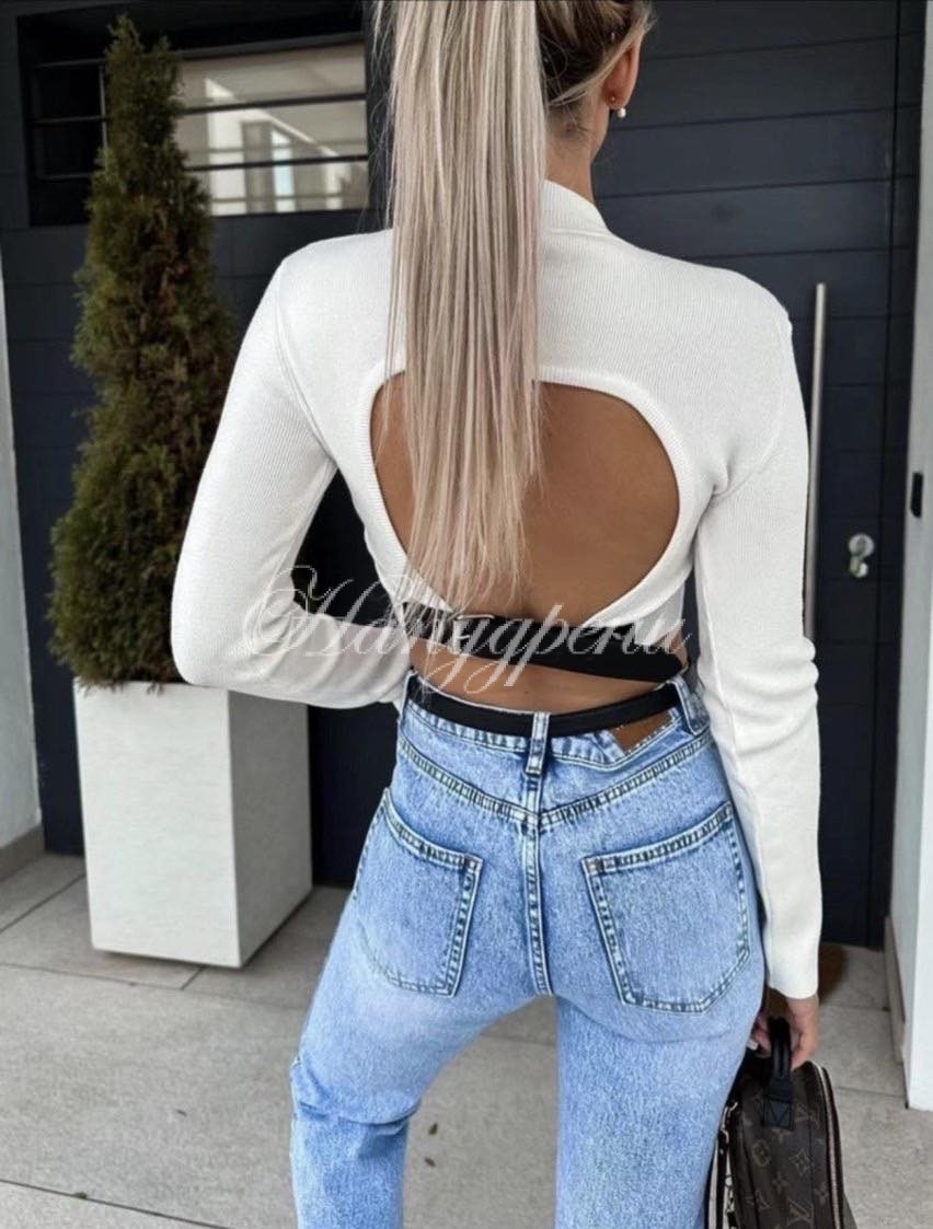 Дамска кокетна блузка "Spider" в бял цвят