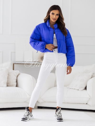 Дамско синьо яке/елек 2 в 1 - код 5776