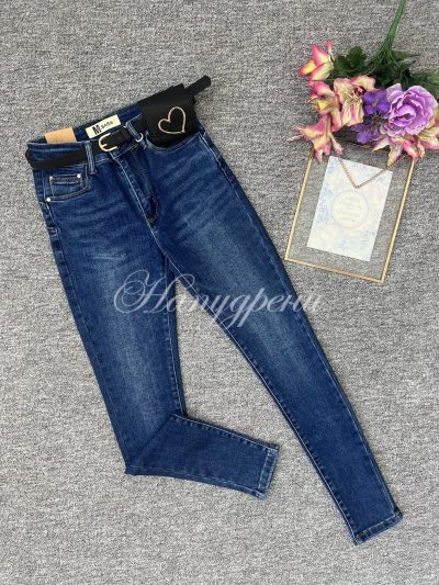 Дамски изчистени дънки с коланче "Heart" - 5855