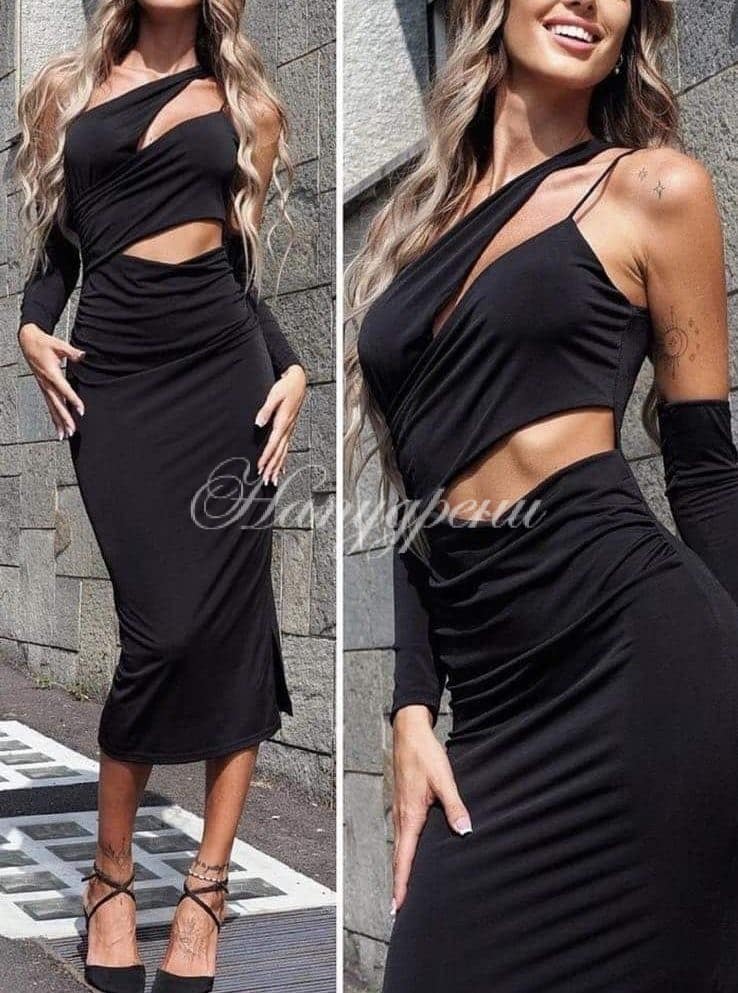 Кокетна рокля "Aleksandra" в черен цвят