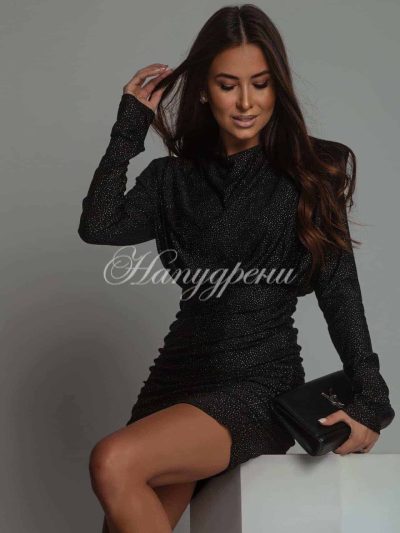 Дамска рокля "Shine" в черен цвят-код 5961