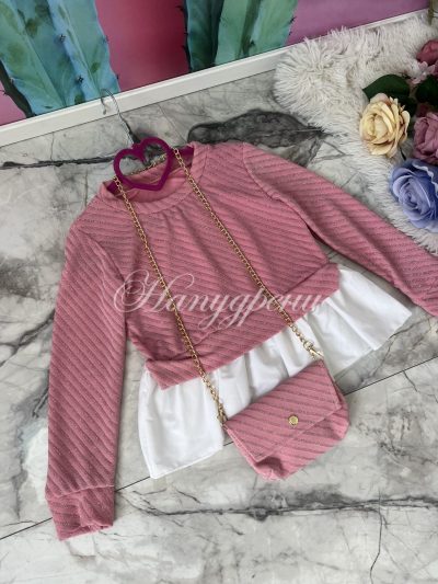 Детска блуза в розово с чантичка - код 241