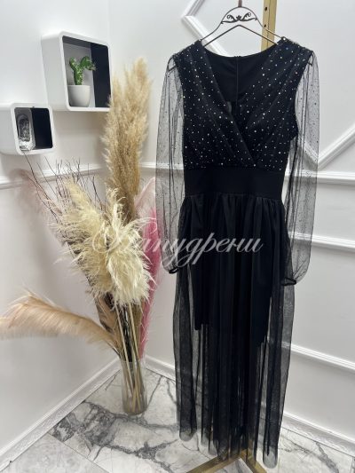 Луксозна рокля "Empress" в черен цвят - код 6296