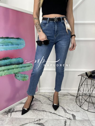 Дамски дънки "Hoang" в син цвят - код 6550