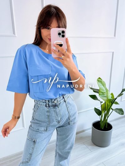 Дамска блуза "Pokemon" в светлосин цвят - код 6625